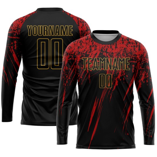 Wholesale custom-designed 100% polyester sublimation men’s long-sleeve football shirts
