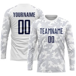 High-quality custom 100% polyester long-sleeve football jerseys – breathable, French style, youth sizes, factory-customized logo
