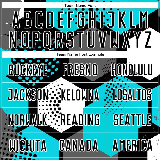 Sublimation Uniform Custom Soccer Aqua Black-White Jersey Sublimation Uniform Custom Soccer Aqua Black-White Jersey