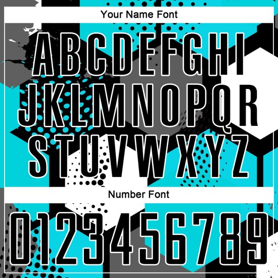 Sublimation Uniform Custom Soccer Aqua Black-White Jersey Sublimation Uniform Custom Soccer Aqua Black-White Jersey