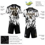 Jersey Black-Old Uniform Gold Custom Sublimation White Soccer