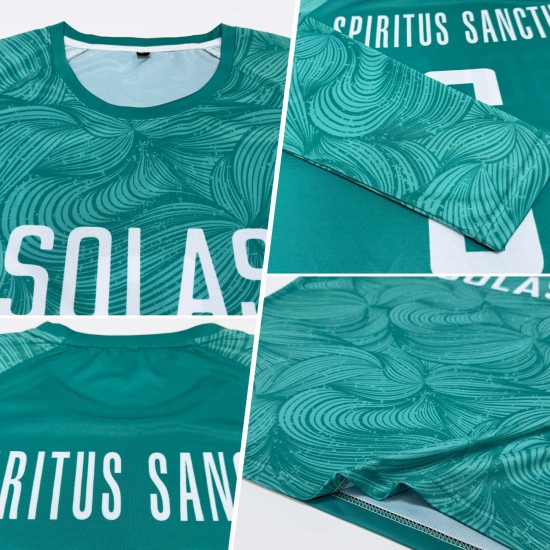 Uniform Aqua Soccer White Jersey Sublimation Custom