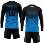 Jersey Uniform Blue Black Sublimation Soccer Custom