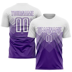 Sublimation Uniform Custom Soccer Jersey White Purple
