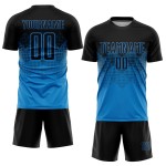 Jersey Uniform Blue Black Sublimation Soccer Custom
